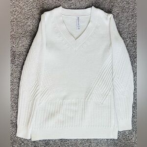Athleta Cream V-Neck Sweater